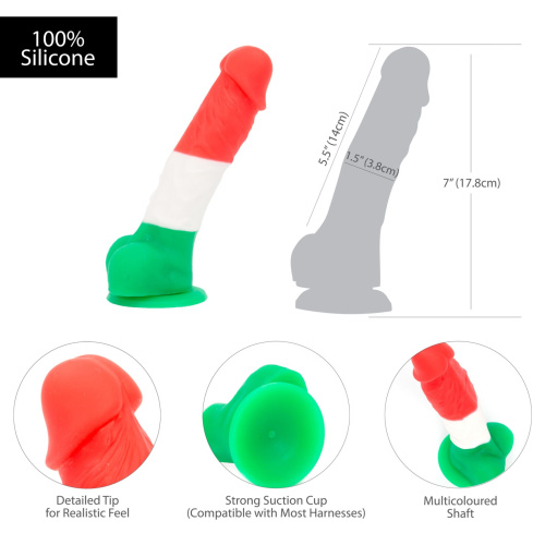 Addiction - Leonardo - 7" - 3 Colours - цветной фаллоимитатор 17.8х3.8 см