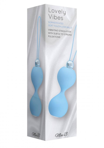 Mae B Soft Touch Vibr Love Balls - вагинальные шарики с вибрацией, 3,5 см (голубой)