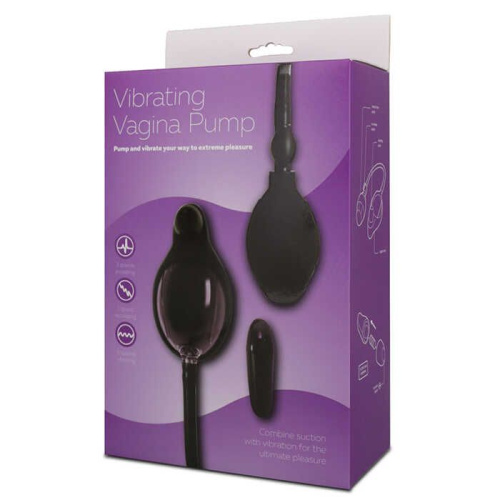 Seven Creations Vibrating Vagina Pump - Вагинальная помпа с вибрацией, 7.5х4.5 см (чёрный)