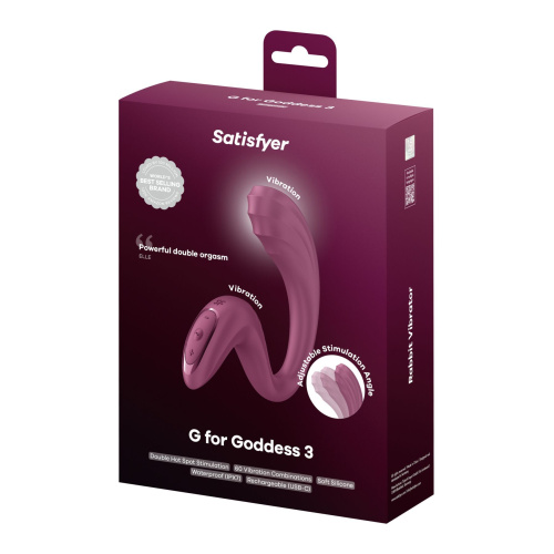 Вагинально-клиторальный вибратор Satisfyer G for Goddess 3 Wine Red