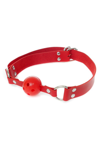 Ball Gag Red - Fetish Boss Series - Кляп з отворами (червоний) - купити в Києві, Україні