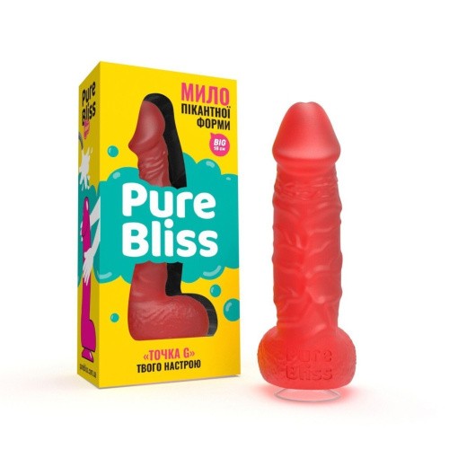 Pure Bliss Big - Крафтове мило-член з присоскою, 18х4.2 см (червоний) - купити в Києві, Україні