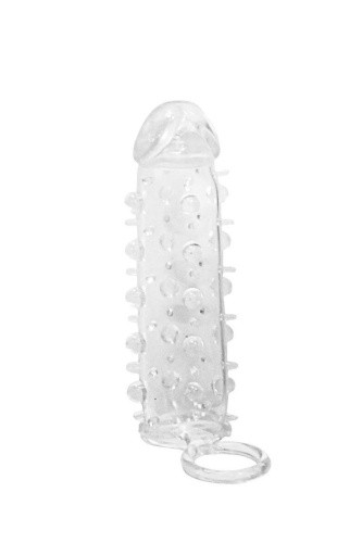 Dorcel Mr. Orgasm насадка на член с кольцом для мошонки, +3 см (прозрачный)