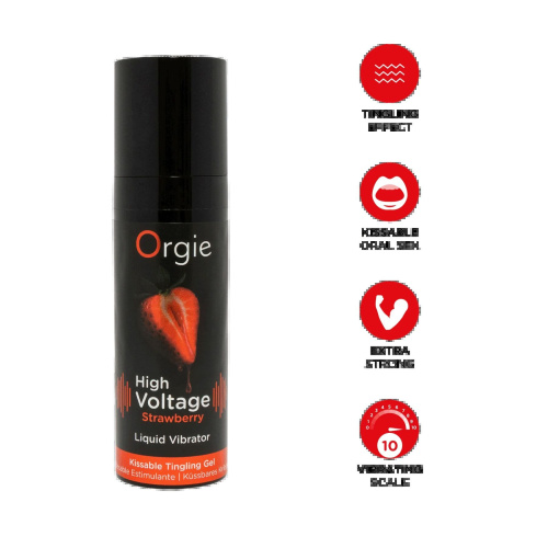 Рідкий вібратор Orgie High Voltage – Strawberry, 15 мл (полуниця) - купити в Україні | Секс шоп SEX-SHOP.ua