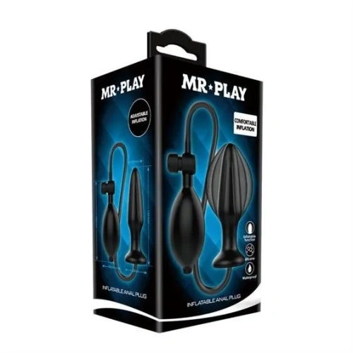 LyBaile Mr.Play Inflatable Butt Plug Black - Анальный расширитель надувная анальная пробка, 13х3.8 см (черный)