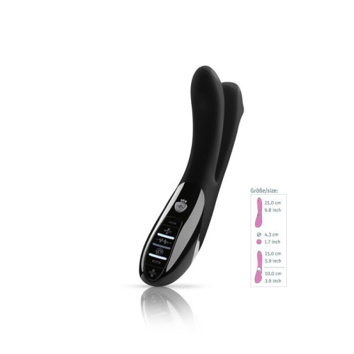 Mystim Tingling Aparte eStim - Вибратор двойной с электростимуляцией, 25х4,3 см., (черный)