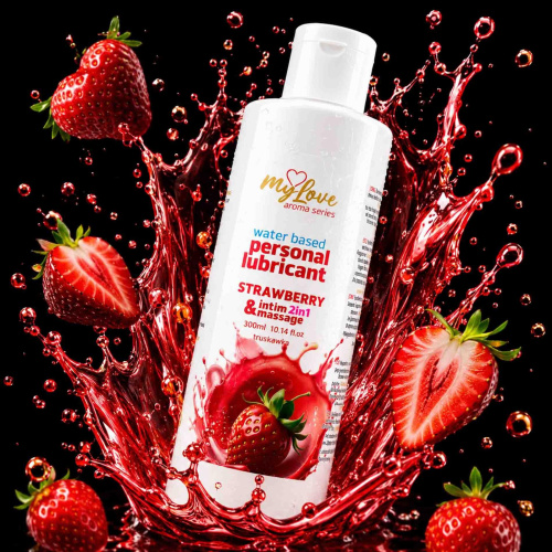 2в1 лубрикант и массажный гель - MyLove Aroma Series Intim&Massage Strawberry, 300 мл