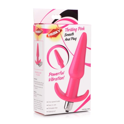 Frisky Smooth Vibrating Anal Plug - Pink - Анальная пробка с вибрацией, 12х3 см (розовый)