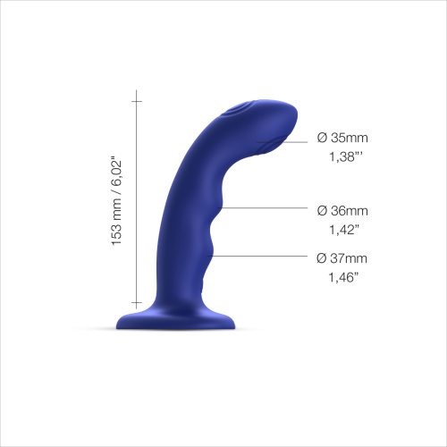 Насадка для страпона с двойной точечной пульсацией Strap-On-Me Tapping Dildo Wave, М
