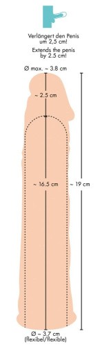 Orion Silicone Extension - Насадка на член, +2.5 см (телесная)
