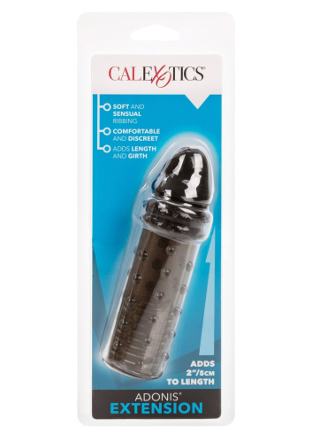 CalExotics Adonis Extension Smoke - рельефная удлиняющая насадка на пенис, 5 см (серый)