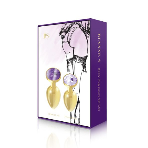 Rianne S - Booty Plug Luxury Set набор металлических анальных пробок с кристаллом, диаметр 3 и 3.5 см