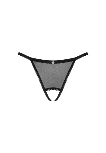 Obsessive Celia Noir crotchless thong - Сексуальные женские стринги, XS/S