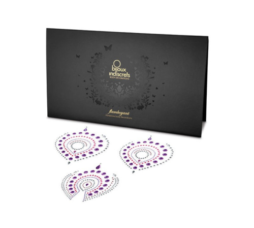 Bijoux Indiscrets Flamboyant - украшения для груди и бикини со стразами, (фиолетовый)