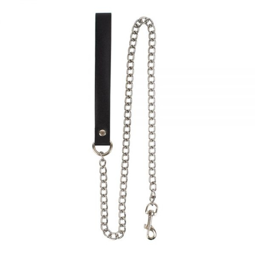 Leather Leash Slave, Black - Поводок, 93 см (черный)