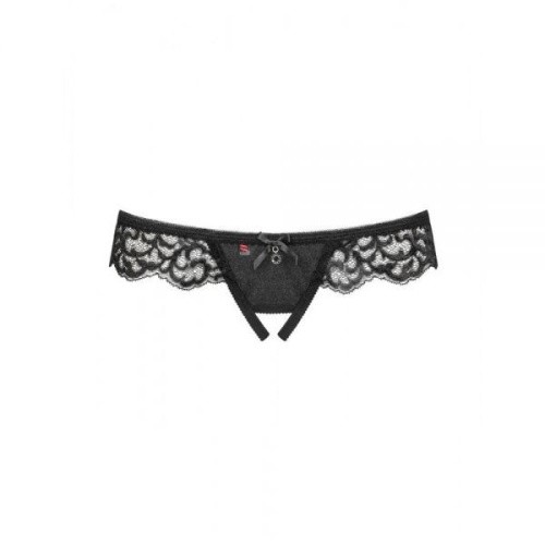 Obsessive Laluna otwarte - трусики с открытой ластовицей, L/XL (чёрный)