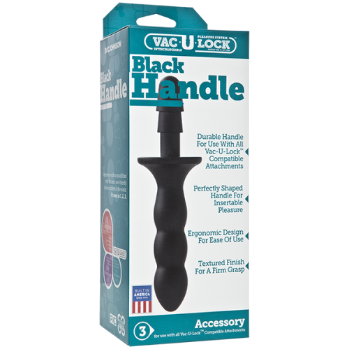 Doc Johnson с креплением Vac-U-Lock - Black Handle - держатель-рукоять для игрушек