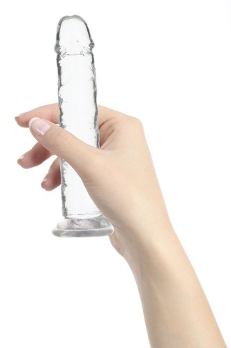 Addiction Crystal Vertical Dong 7” прозрачный фаллоимитатор на присоске, 17.78х3.1 см