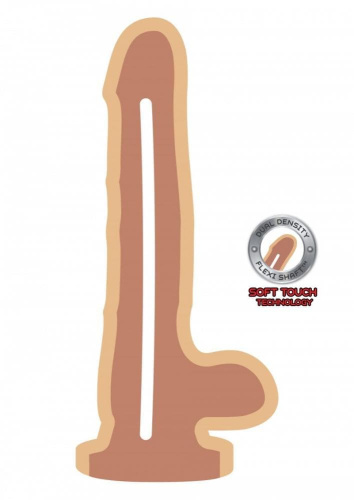 Get Real Dual Density Dildo 9 - Реалистичный фаллоимитатор, 16х4,7 см (телесный)