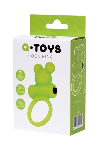 A-Toys By Toyfa - виброкольцо с ушками, 6х3 см (зеленый)