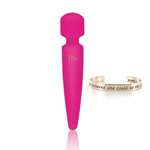 Rianne S Bella Mini Wand Rose вибромассажер 10 режимов, 19х4 см (ярко розовый)