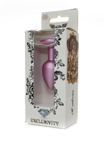 Анальная пробка с камнем B-Series Jewellery Pearl Pink Plug, S