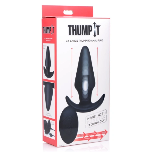 Kinetic Thumping 7X Large Anal Plug - Анальна пробка з поштовховими рухами, 13.3х4,8 см (чорний) - купити в Києві, Україні