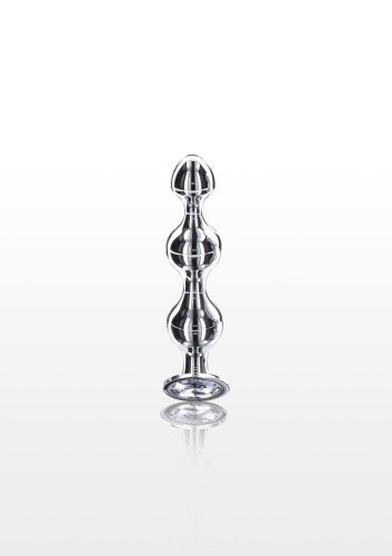 Toy Joy Small Diamond Star Beads - Пробка анальна з прозорим кристалом, 10.5х2.5 см (сріблястий) - купити в Києві, Україні