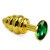 LoveToy Gold Spiral Plug Green - Золотистая анальная пробка с кристаллом, 6.9х3 см (зелёный) LoveToy Gold Spiral Plug Green - Золотистая анальная пробка с кристаллом, 6.9х3 см (зелёный)