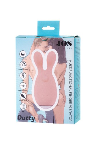 Toyfa JOS Dutty - Вибронасадка на палец в форме кролика, 8х3 см (розовый)