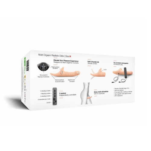 Вибронасадка для страпона с вакуумной стимуляцией Strap-On-Me Multi Orgasm Realistic Dildo, M