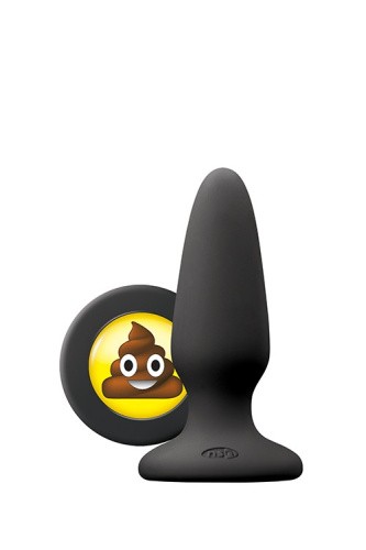 NS Novelties Mojis Plug #SHT Medium - средняя анальная пробка, 8х3,7 см (черный)