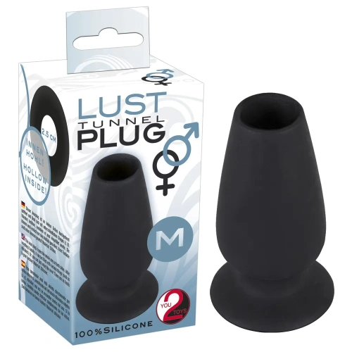 Orion Lust Tunnel Plug M – силіконовий анальний тунель, 10х5 см (чорний) - купити в Києві, Україні