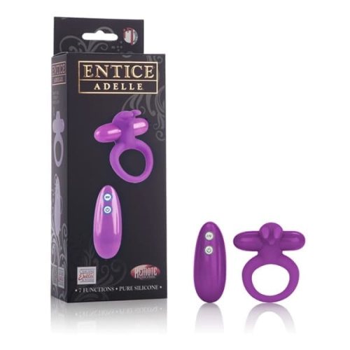 CalExotics Entice Adelle - виброкольцо с пультом, 7х3.5 см (пурпурный)