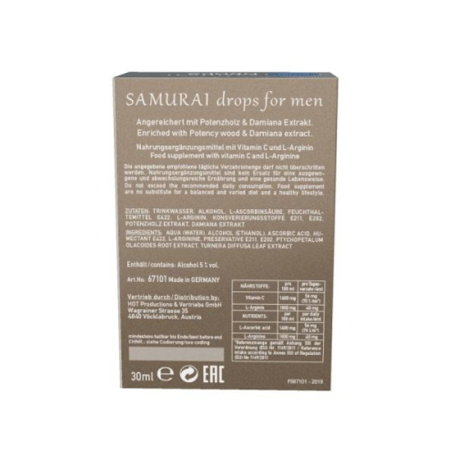 Samurai Drops - Збудливі краплі для чоловіків, 30ml - купити в Києві, Україні