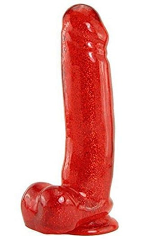 Фаллоимитатор Carmen's Fun Cock 8 inch Jel-Lee, Red Glitter 18х4,5 см