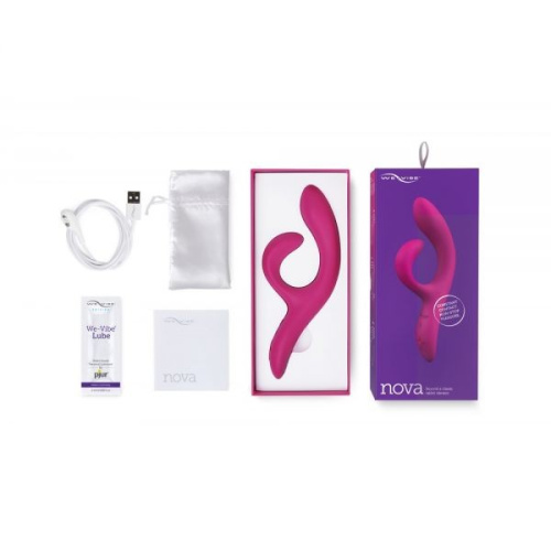 Nova 2 by We-Vibe + Лубрикант 50 мл - Смарт вібратор-кролик, 21.7х3.9 см (малиновий) - купити в Києві, Україні