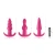 Frisky Thrill Trio Pink Vibrating Plug Set - набор из 3 анальных пробок различной формы и вибропули