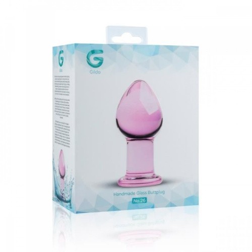 Gildo Pink Glass Buttplug No. 27 розовая анальная пробка из стекла, 8.5х4.3 см