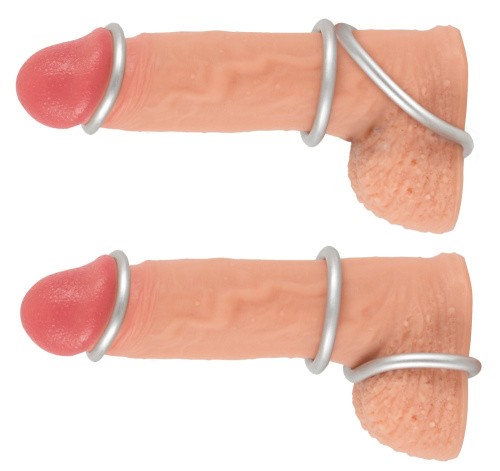 Metallic Silicone Cock Ring Set набор эрекционных колец разного диаметра, 3.3 см, 4 см, 5.5 см