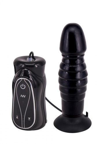 Seven Creations Pleasure Thrust Vibrating Butt Plug - анальная вибропробка с толчковыми движениями, 14х4 см