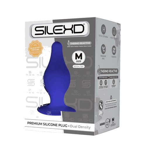 Orion SilexD Model 2 size M Blue - двухслойная анальная пробка Blue, 9.3х4 см (синий)