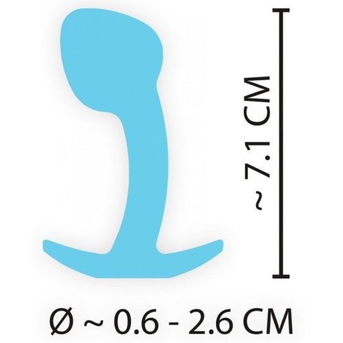 Mini Butt Plug Blue - Анальная пробка с контурной головкой, 6.4х2.6 см (голубой)