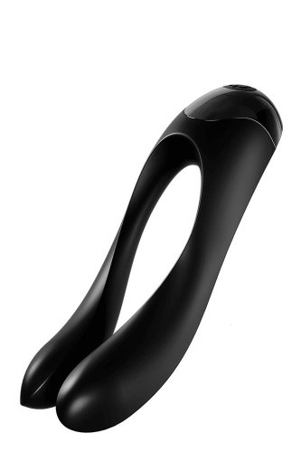 Satisfyer Candy Cane Black - Вибратор на палец, 11х3.5 см (чёрный)