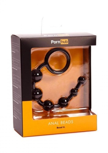 Pornhub Anal Beads - анальные бусы, 15х2 см (черный)