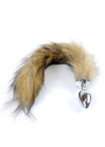 Анальная пробка с хвостом B-Series Fox Tail Brown, XL