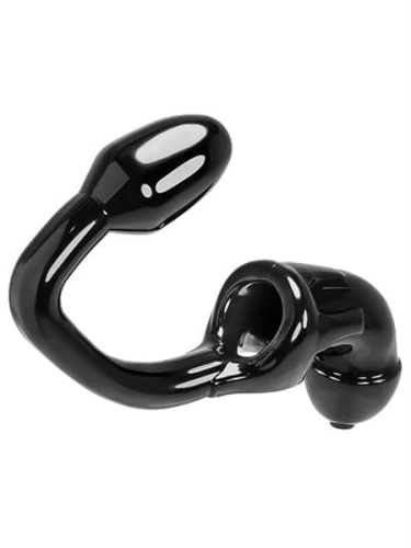 Сексуальный замок для пениса с анальной пробкой Oxballs TAILPIPE Cock Cage Anal Lock от Mister B, 9х3 см