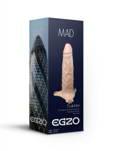 Egzo FH02 - Поясной фаллопротез, 18,5х4,7 см