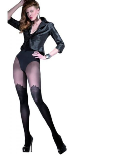Gabriella Demi 40 den - Эксклюзивные фантазийные колготки, 5 (чёрный)