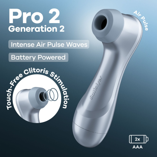 Вакуумний кліторальний стимулятор Satisfyer Pro 2 Generation 2 Battery Series Llight Blue - купити в Україні | Секс шоп SEX-SHOP.ua